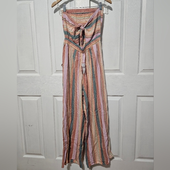 American Eagle Strapless Jumpsuit – Pastel Multicolor Stripes - Picture 4 of 9